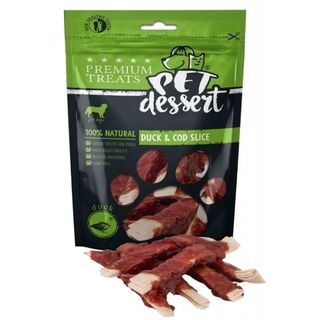 PET'S DESSERT DUCK&COD SLICE 80G
