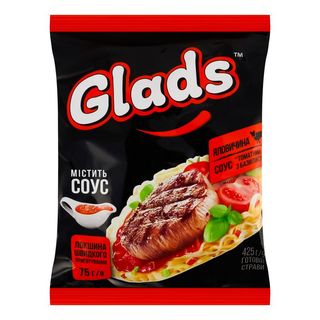 GLADS Tăiței de vită + sos tomat/bazilic 75g