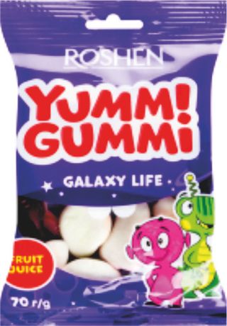 Цукерки 70 г Рошен Yummi Gummi Sour Sticks желейні