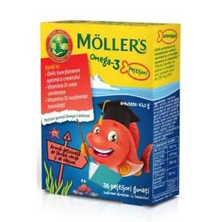 Mollers Omega 3 x 36 Pestisori Gumati Lamaie si Capsuni