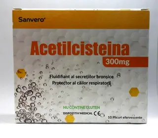 Sanvero Acetilcisteina 300mg plicuri efervescente x 10