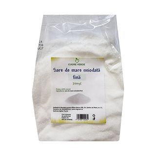 Sare de Mare Neiodată Fină 500g Cuore Verde