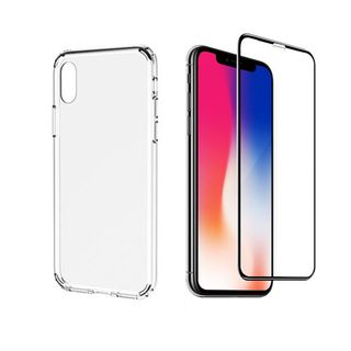 iPhone X/XS Super OFERTA (Folie sticla+Husa transparenta )