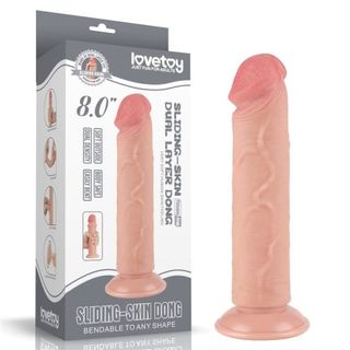 Dildo Sliding Skin Dual Layer 8 Inch Flesh M1