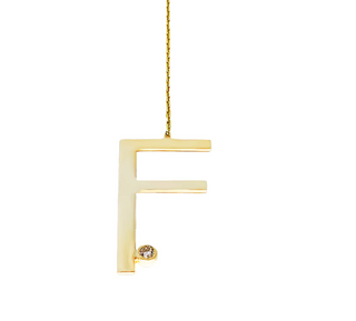 Colier Moi Litera F, Argint 925, Gold, 40 Cm