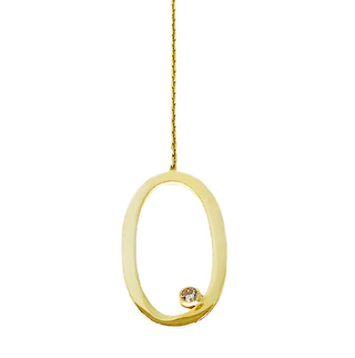 Colier Moi Litera O, Argint 925, Gold, 40 Cm