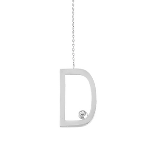 Colier Moi Litera D, Argint 925, Silver, 40 Cm