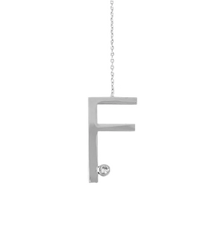 Colier Moi Litera F, Argint 925, Silver, 40 Cm