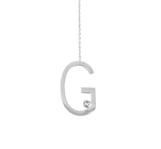 Colier Moi Litera G, Argint 925, Silver, 40 Cm