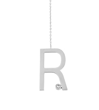 Colier Moi Litera R, Argint 925, Silver, 40 Cm