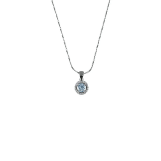 Colier Solitaire, Argint 925, White Cubic Zirconia, 45 Cm