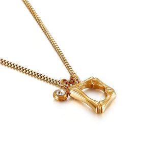 Colier Appel 50Cm, Litera D, Placat Aur 18K