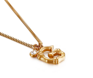 Colier Appel 50Cm, Litera G, Placat Aur 18K