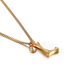 Colier Appel 50Cm, Litera L, Placat Aur 18K