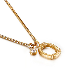 Colier Appel 50Cm, Litera O, Placat Aur 18K