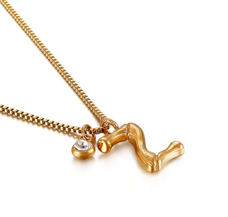 Colier Appel 50Cm, Litera Z, Placat Aur 18K