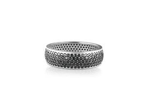Inel Alliance 53, Argint 925, Black Cubic Zirconia