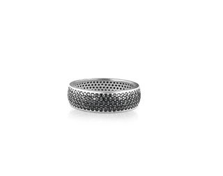 Inel Alliance 55, Argint 925, Black Cubic Zirconia