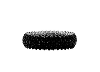 Inel Tennis Amour 58, Argint 925 Black Cubic Zirconia