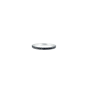 Inel Petite Alliance 47, Argint 925, Black Cubic Zirconia