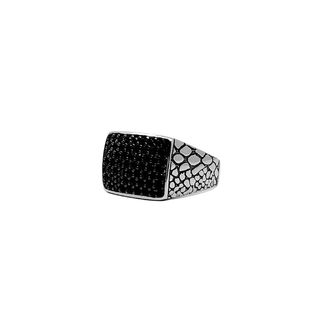 Inel Puissance, Argint 925, Black Cubic Zirconia, Marime 58