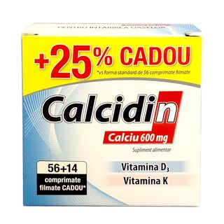Zdrovit Calcidin 56 + 14 Comprimate Filmate Cadou