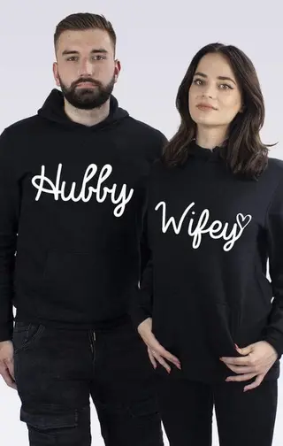 Set Hanorace de Cuplu Hubby and Wifey