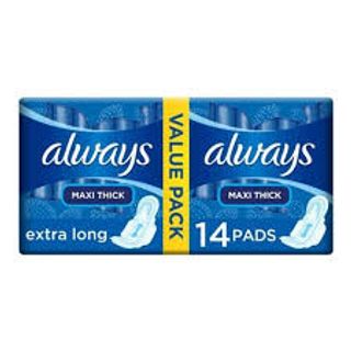 Always Maxi Thick 3-in-1 Extra Long Pads, 14 Pack