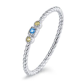 Inel din argint Rainbow Square 6