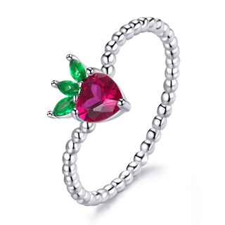 Inel din argint Crystal Strawberry 6