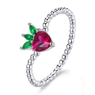 Inel din argint Crystal Strawberry 6
