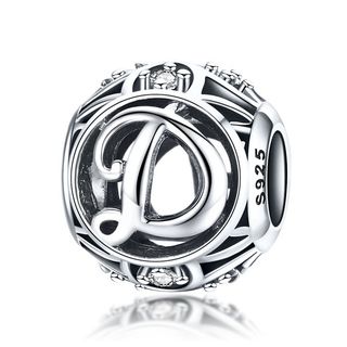 Talisman din argint cu Litera D si cristale