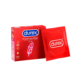Durex Featherlite Thin Red Condoms, 3 Pieces