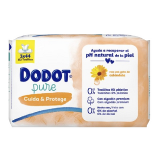Toalhitas Bebé Pure Cuida e Protege Calêndula Dodot (emb. 132 un (3 x 44 un))