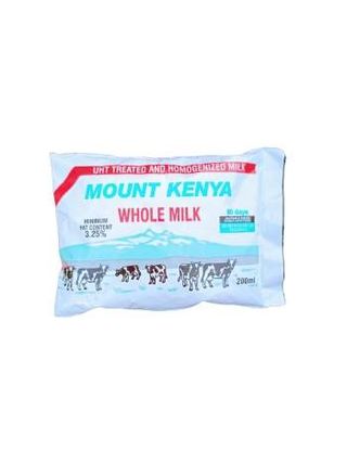 Mt Kenya UHT Whole Milk, 200ml