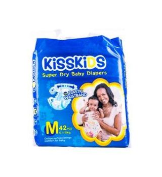 Kisskids Super Dry Baby Diapers Medium, 42 Pieces
