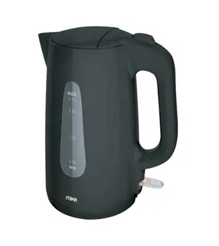 MIKA Kettle, 1.7L, Plastic, 360º Cordless, Concealed Element,with Temperature Gauge, BlackMKT1701DB