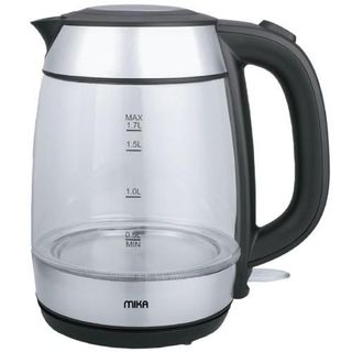 MIKA Kettle, 1.7L, Glass, 360º Cordless, Concealed Element, Glass Black