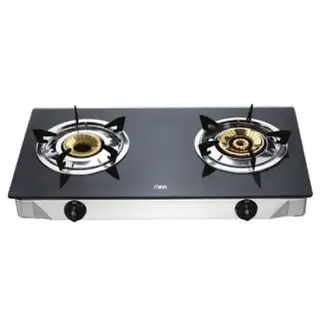 MIKA Gas Stove, Glass Top, Double Burner, BlackMGS7102(MGS7100)