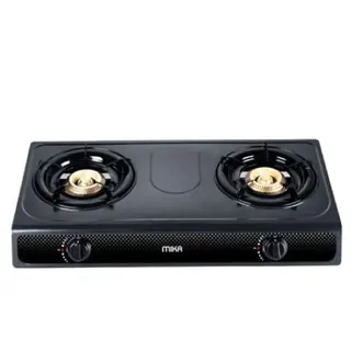 MIKA Gas Stove, Non-Stick, Double Burner, Dark GreyMGS1202