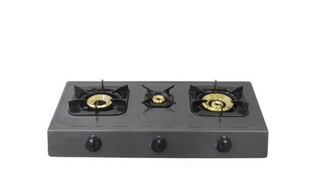 MIKA Gas Stove, Non-Stick, Double Burner, GreyMGS1403