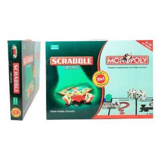 2-in-1 Monopoly and Scrabble Game Set