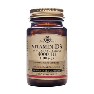 Vitamina D3 4000Iu 100Mcg 60 Capsulas Solgar