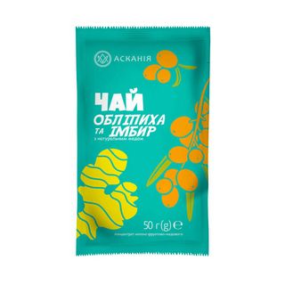 Чай концентрат Асканія Обліпиха та імбир 50г м/у