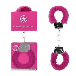 Белезници с розов пух Ouch