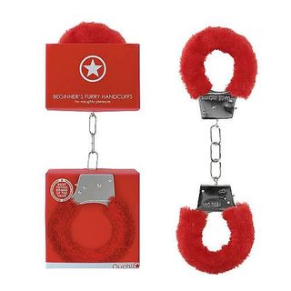 Белезници с червен пух Ouch