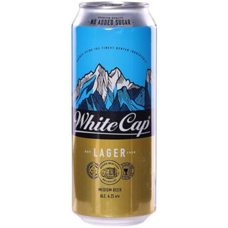 White Cap Lager Medium Beer No Added Sugar, 500ml