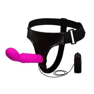 Gode Ceinture vibrant fushia en silicone Ultra Harness