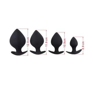 Lot de 4 Plugs Silicone Spade Noirs