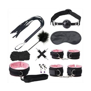 Kit Sm Bondage 10 Pièces noir-rose
